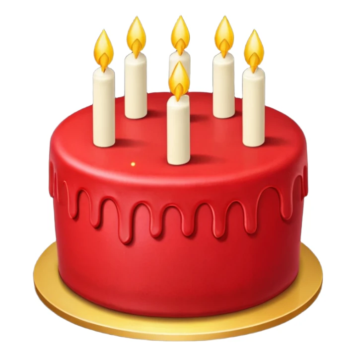 red cake with golden details and sparkles sticker