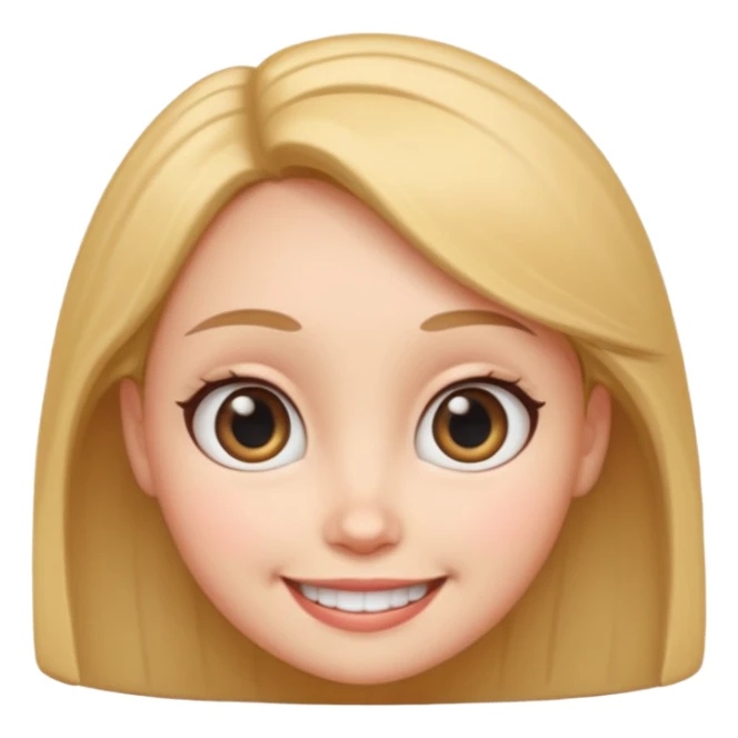 very big head and small body female cartoon sticker