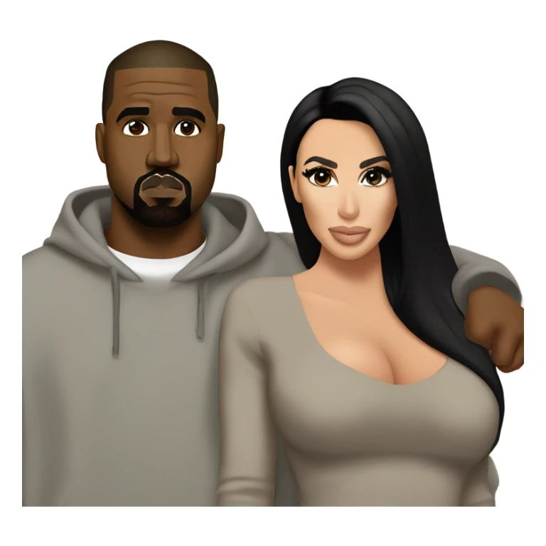 Kanye West and Kim Kardashian ￼ sticker