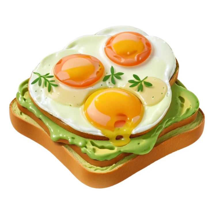 avocado toast with salmon and eggs, under green cream  sticker
