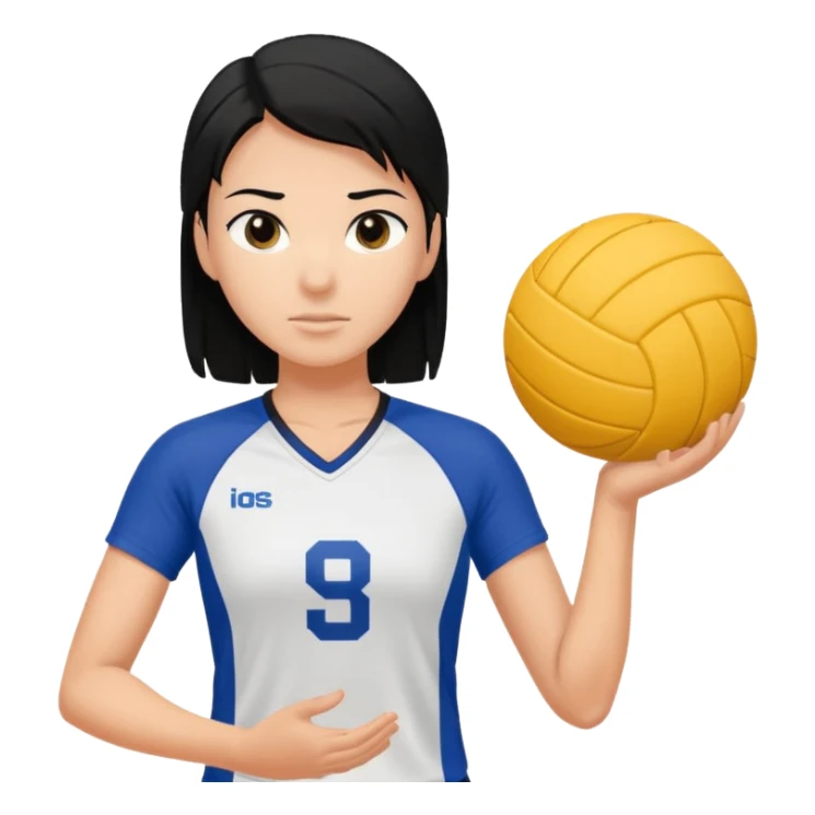 Uma atleta de voleibol branca de cabelo preto, esperando a bola  sticker