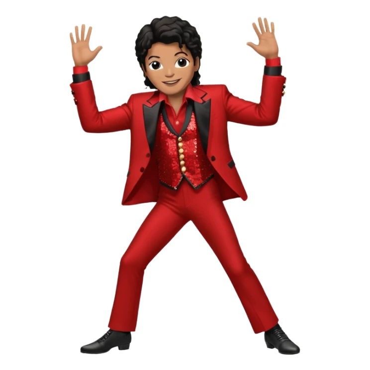 Maichel jackon bailando con un traje rojo y negro sticker