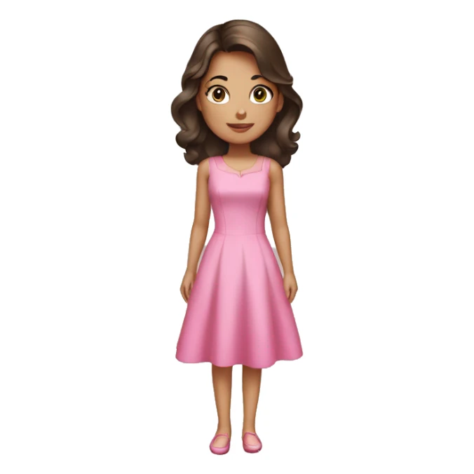 brunette girl in a pink dress sticker