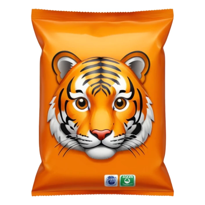 Orange chip bag with tiger on it sticker