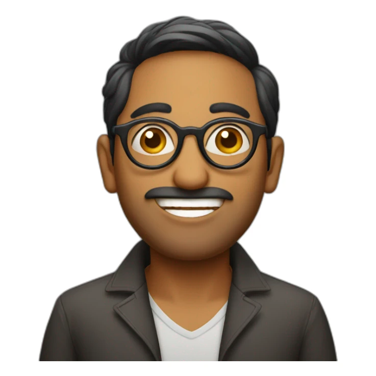 Indian guy with round glasses sticker