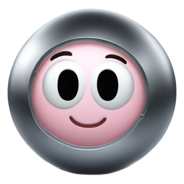 Metal cute black eyes Kirby ball driving on 4 car wheels sticker