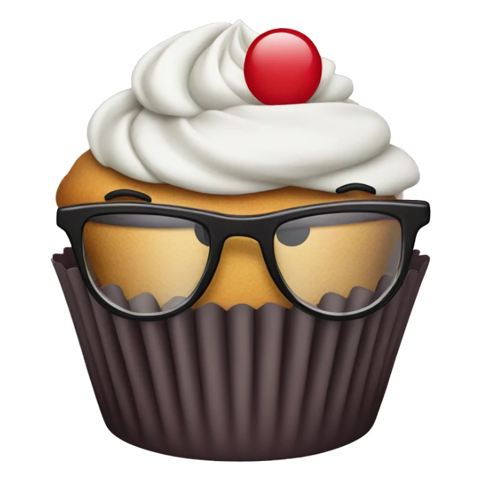 Cupcake with glasses  sticker