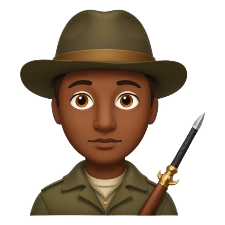 Brown eyes No mustache Italian hunter, bigger nose, darker skin sticker