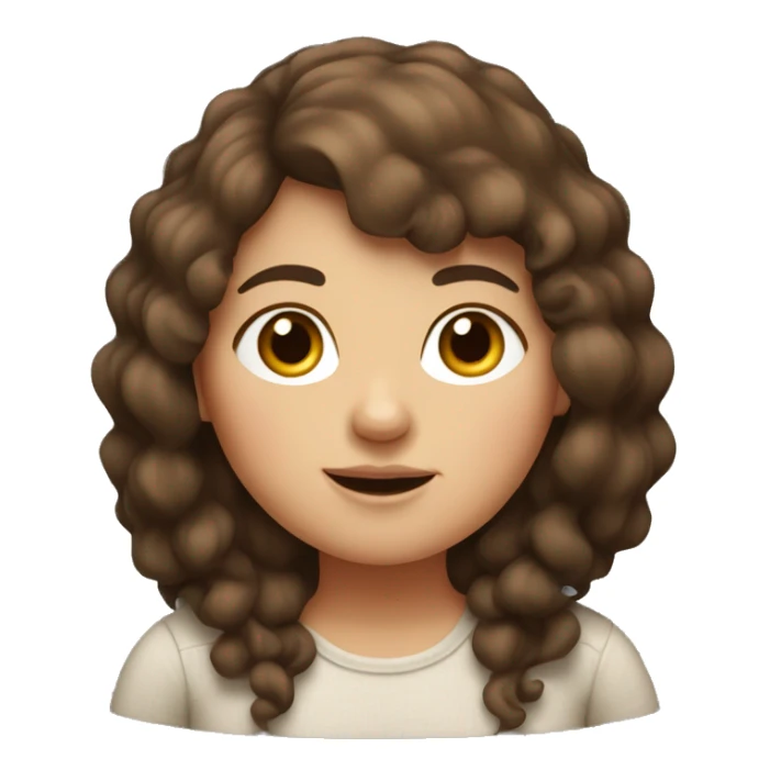 Chubby brown hair girl sticker