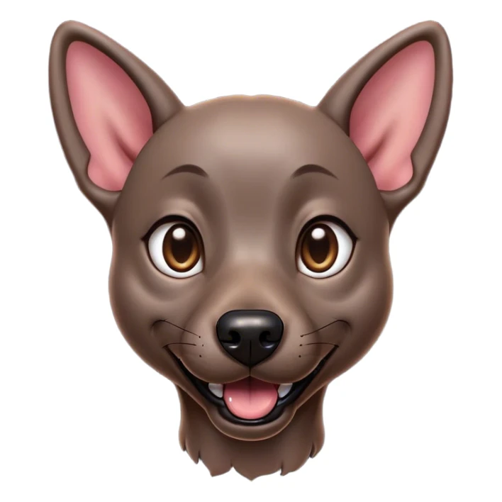 Cinematic Comical Xoloitzcuintle dog Portrait Emoji, Head tilted dramatically with an exaggeratedly amused expression, featuring smooth, hairless ebony skin with pronounced wrinkles and wide, expressive dark eyes filled with playful disbelief, Simplified yet hilariously expressive features, highly detailed, glowing with a slightly sassy glow, high shine, dramatic yet playful, stylized with an air of cheeky mischief, bright and endearing, soft glowing outline, capturing the essence of a spirited and over-the-top companion, so meme-worthy it feels like it could side-eye its way into internet fame instantly! sticker