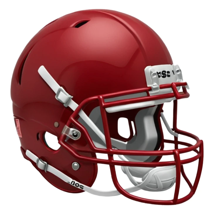 College football player helmet in a deep, dark red color sticker