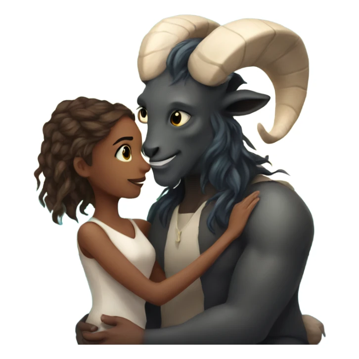 Capricorn girl and sea goat, love story  sticker