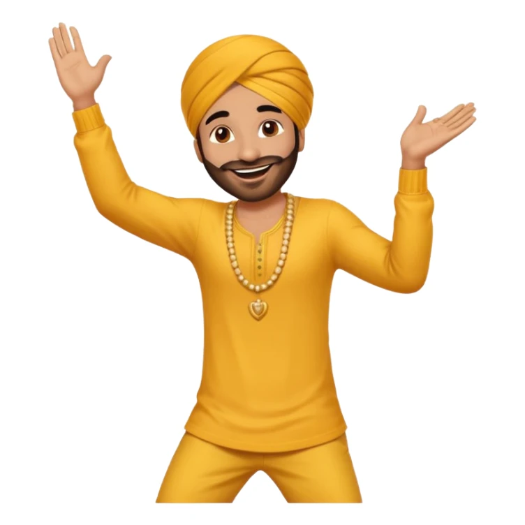 Male Punjabi is dancing on emoji emoji sticker