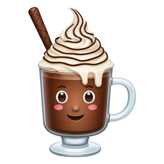 Ice Cacao with whipping cream  sticker