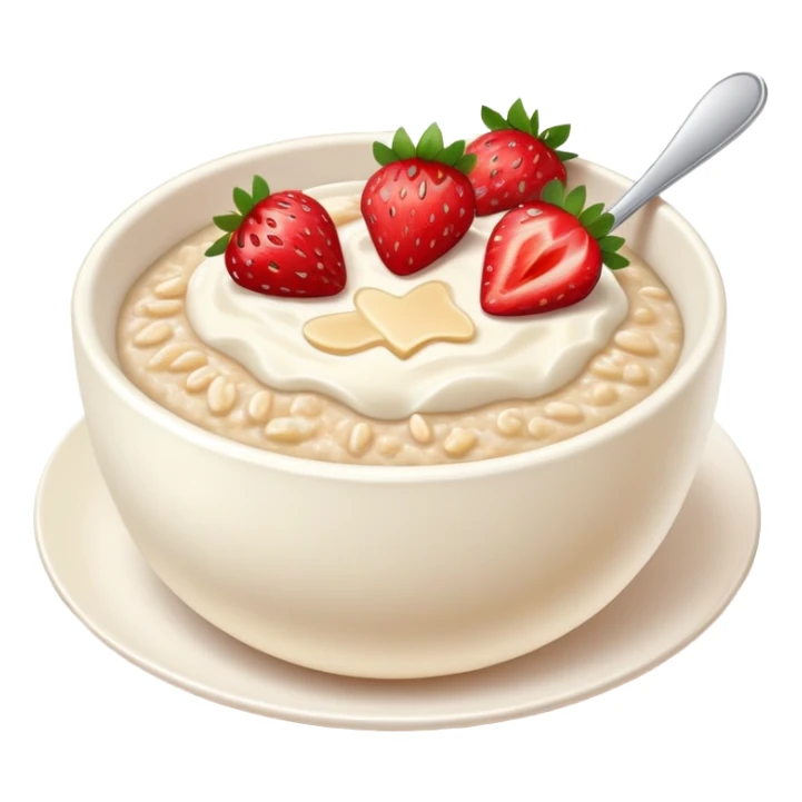 Porridge with strawberries aesthetic  sticker
