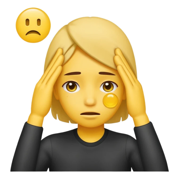 Wiping sweat off forehead yellow circle emoji face sticker