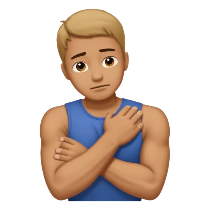 Man strangling  Himself with arms crossed over and grabbing neck tightly sticker