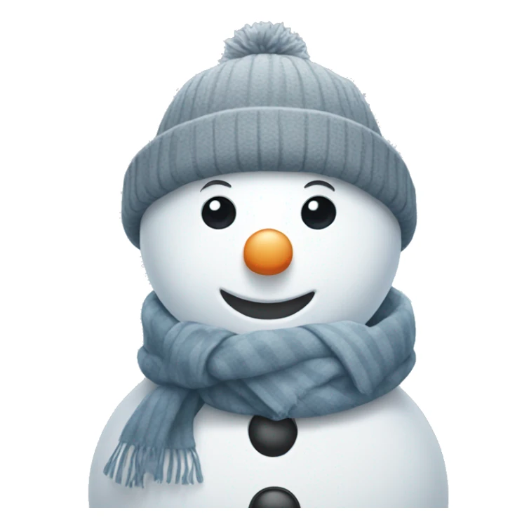 Blue grey cute snowman with cheeks and scarf  sticker