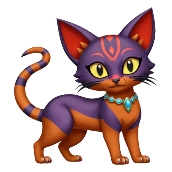 Noibat-Litten-Bastet-Fakémon-hybrid-creature (full body)  sticker