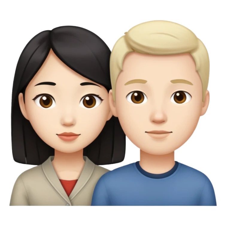 Asian girl and white boy couple sticker