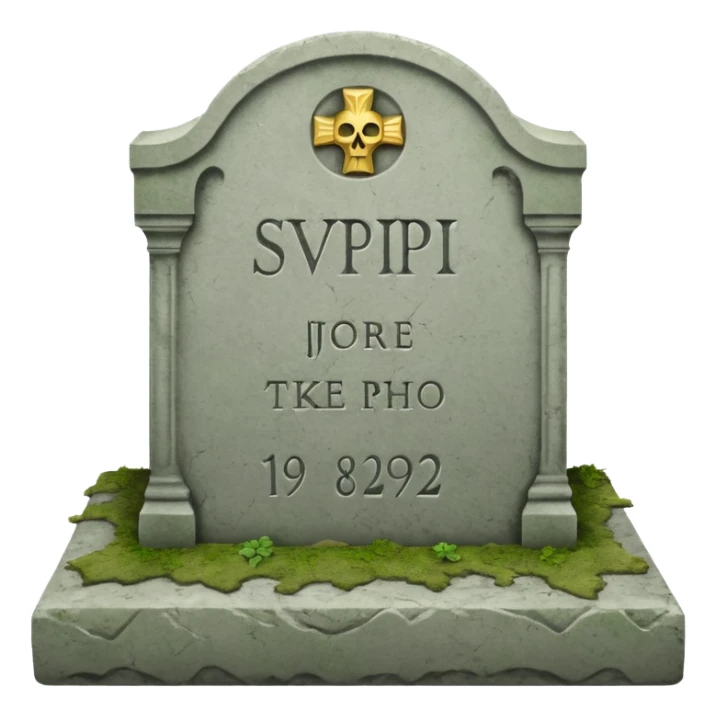 ein Grabstein mit: Hier ruht die SVP 1971 - 2025 sticker