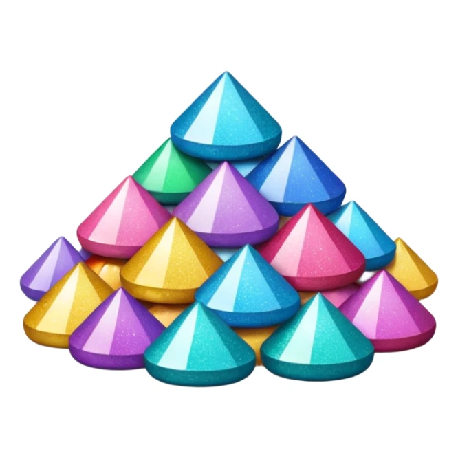  a pile of glitter with sparkling highlights. Rounded, glossy, smooth, soft shadows, white background.

 sticker