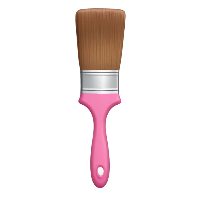 Small Paintbrush with brown bristles, pastel pink handle, dipped in pink paint sticker