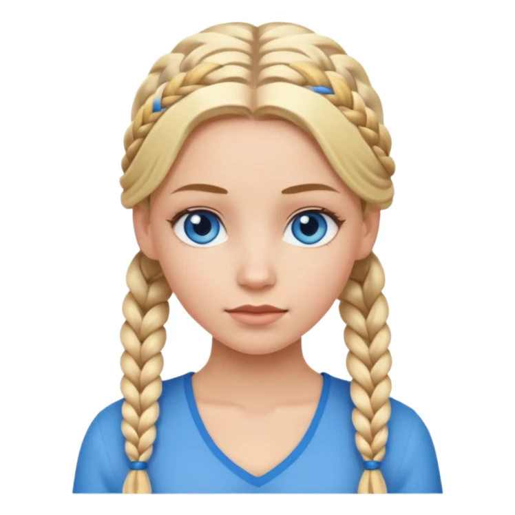 white girl with 10 blonde braids sticker