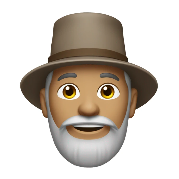 Amish man white with brown straw hat building a building with beard smiling sticker