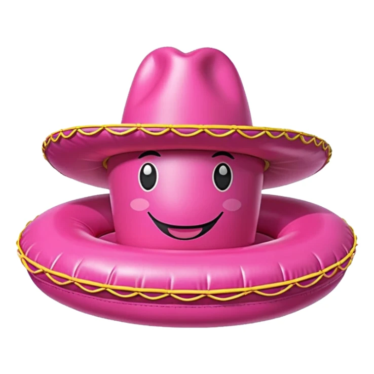 jeff koons pink spam sombrero inflatable sculpture  sticker