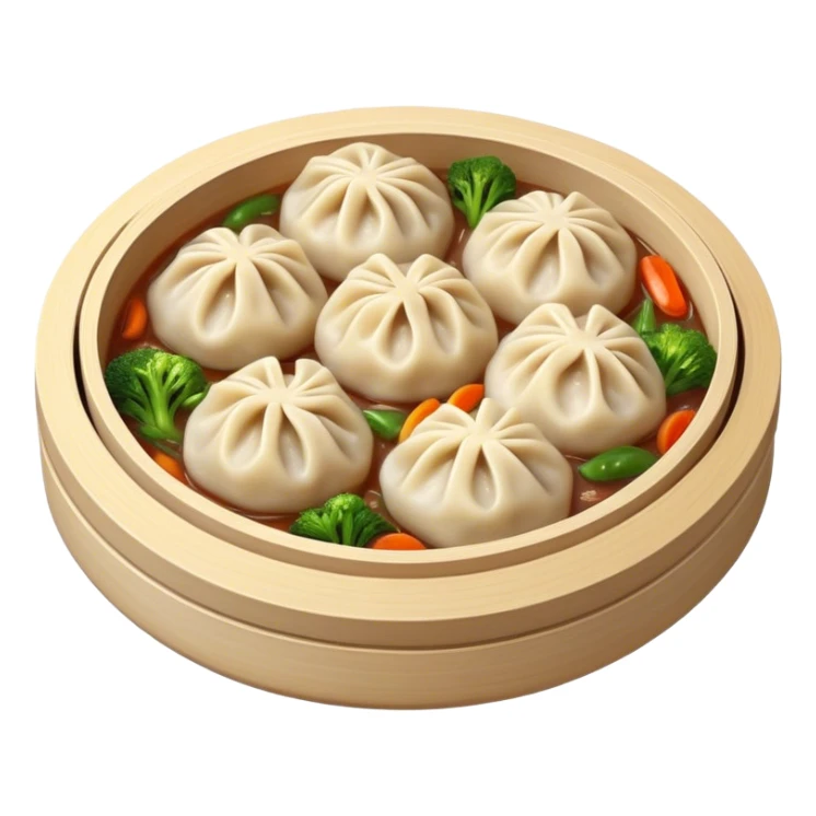Cinematic Realistic Jiaozi Dish Emoji, depicted as delicate, handcrafted dumplings filled with savory meat and vegetables, rendered with detailed textures and warm, inviting lighting. sticker