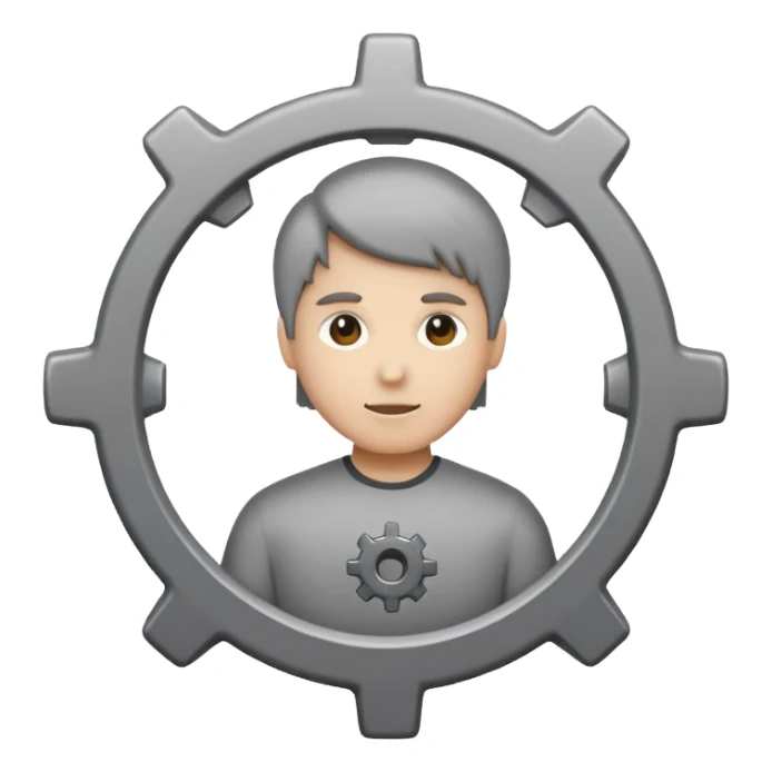 person icon with a small gear next to it sticker