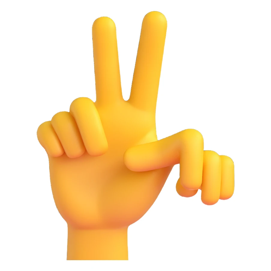 3D emoji, hand with index finger extended toward viewer, Microsoft fluent style, fun and inviting sticker