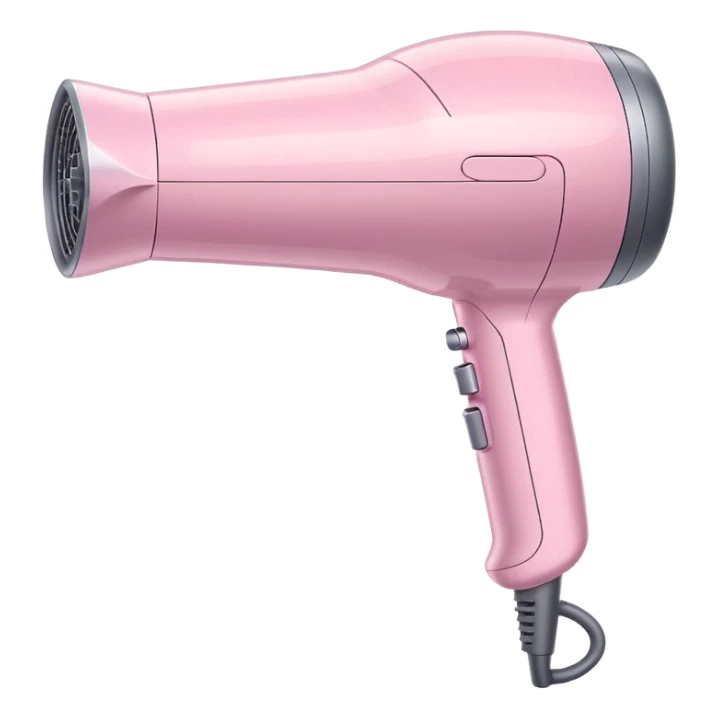 Dyson hair dryer in pastel pink with stylized air streams sticker