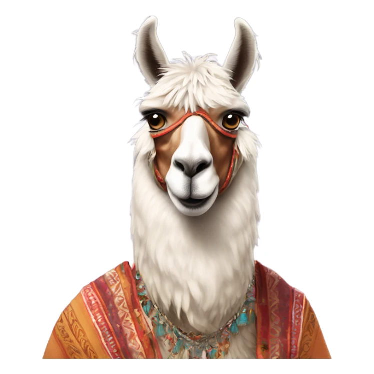 Super angry llama wearing Indian outfit sticker