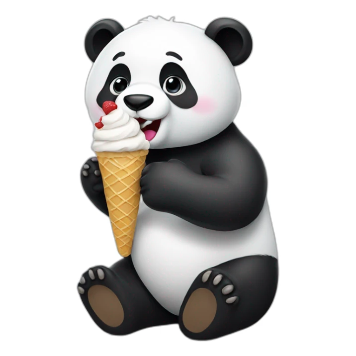 Panda eating ice cream sticker
