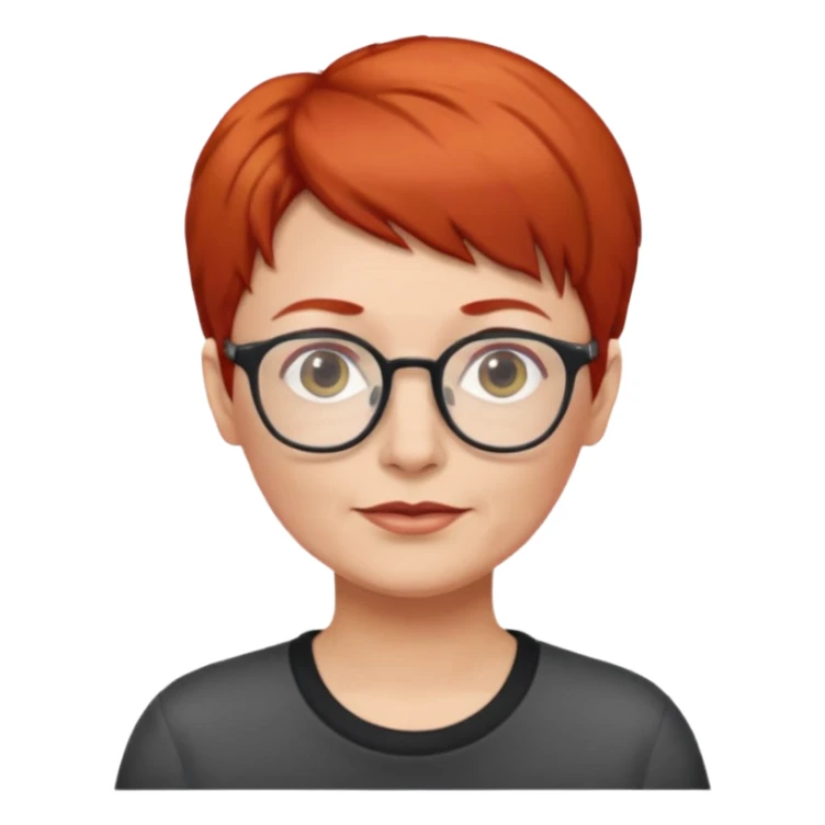 Short red hair older with glasses sticker