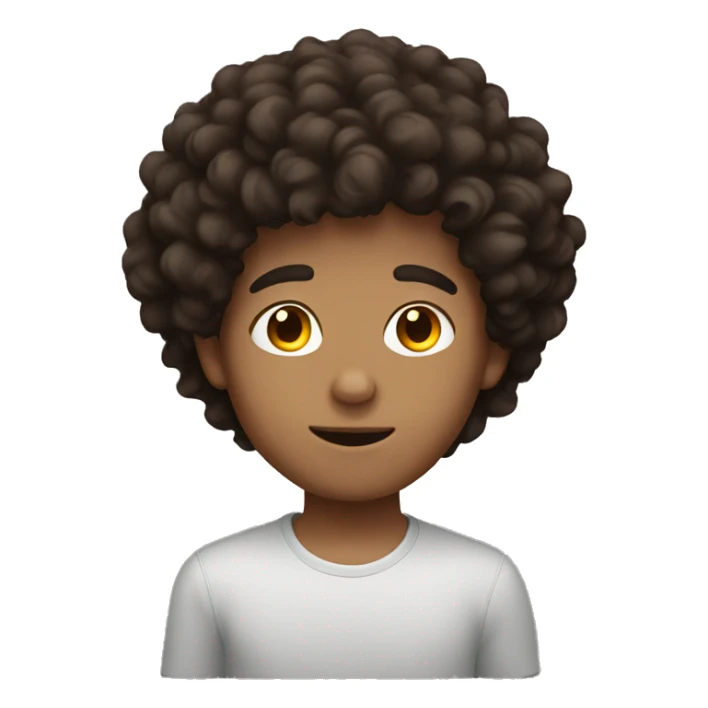 Brunette boy with fluffy hair sticker