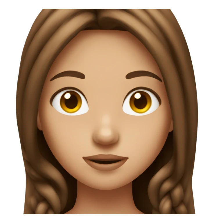 Girl with really long brown hair sticker