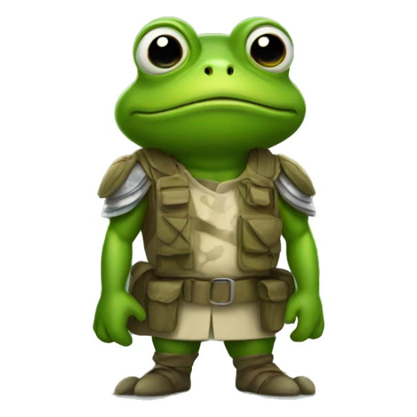 a frog about to go to war sticker