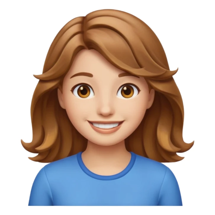 emoji girl wave light brown hair sticker