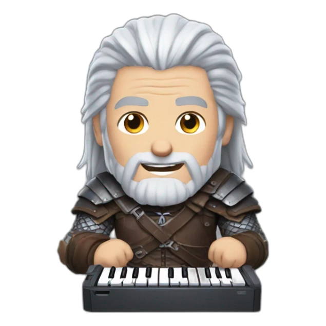 geralt of rivia holding a keyboard sticker