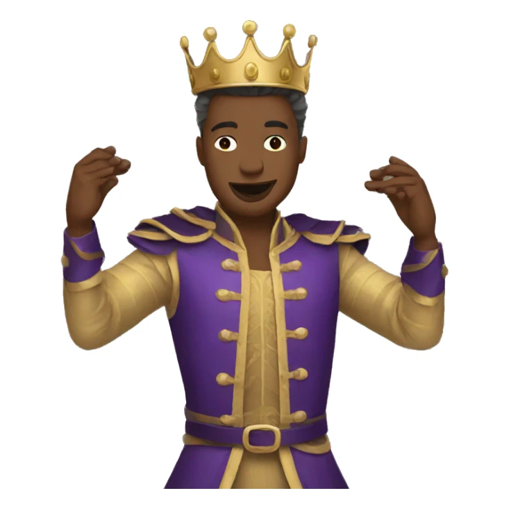 King Baldwin with mask and hands raised emoji sticker