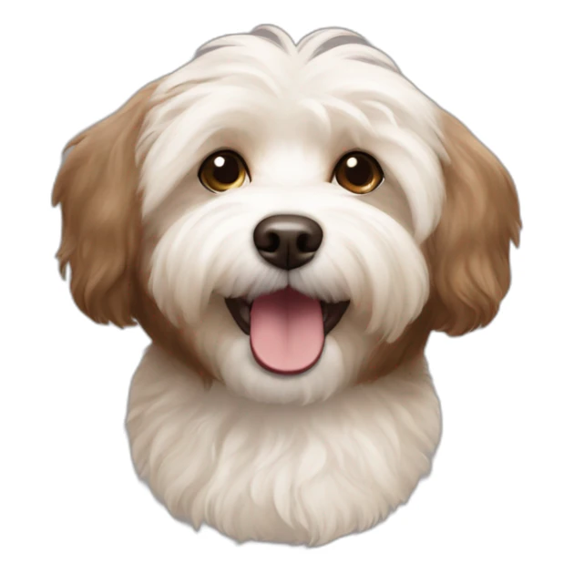 brown coloured dog bichon havanese happy face sticker