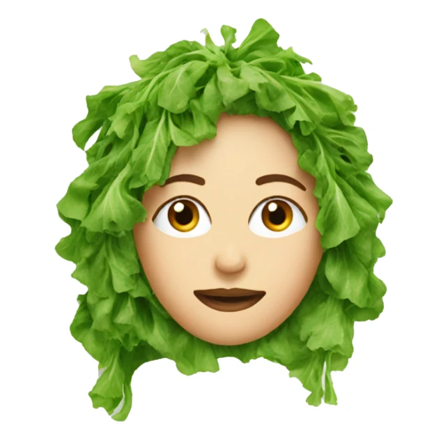 woman hair made out of salad sticker