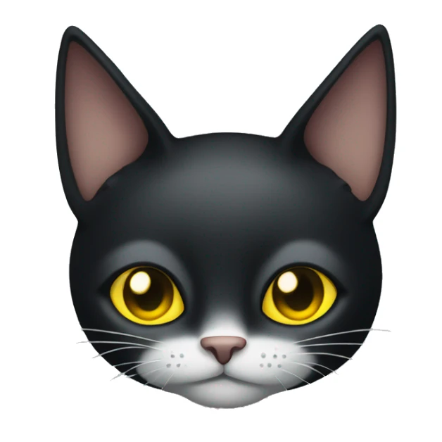 Black cat with folded ears and yellow eyes  sticker