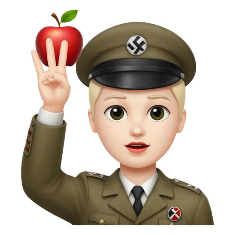 Apple person emoji doing a nazi salute sticker