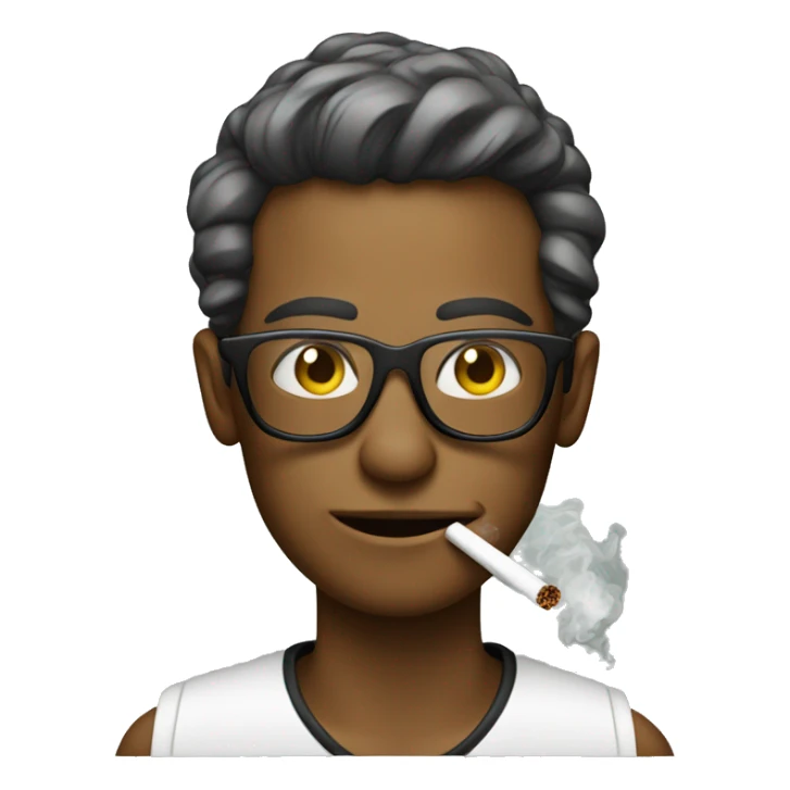 geek wearing sunglasses and smoking a cigarette  sticker