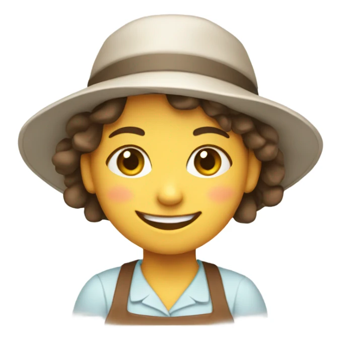 smiling girl in hat apron sticker