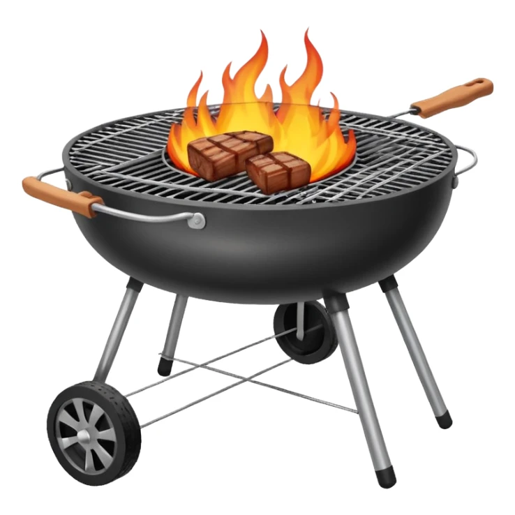 braai barbecue grill, simple colorful style, no text sticker